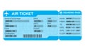 Airplane ticket isolated on white background. Detailed blank of airplane ticket. Vector illustration. Royalty Free Stock Photo